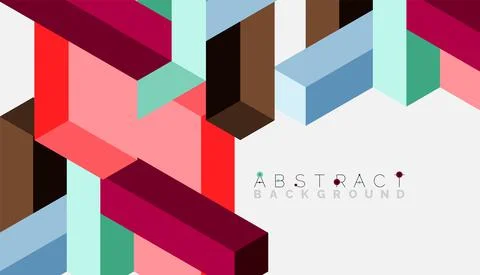 Abstract background. 3d cubes, cubic elements and blocks. Techno or business 스톡 일러스트
