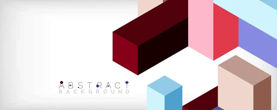 Abstract background. 3d cubes, cubic elements and blocks. Techno or business 库存插图