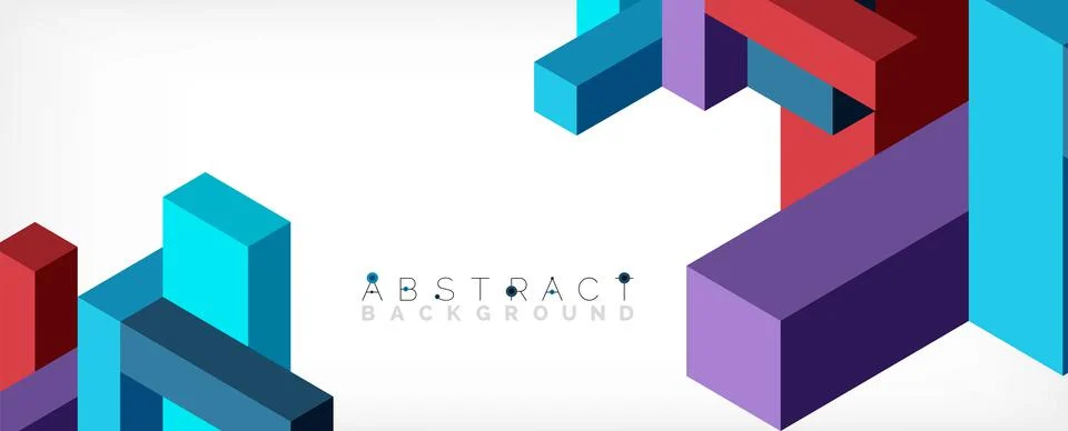 Abstract background. 3d cubes, cubic elements and blocks. Techno or business 스톡 일러스트