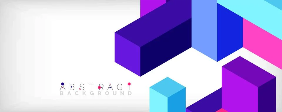 Abstract background. 3d cubes, cubic elements and blocks. Techno or business Illustrazione stock