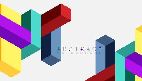 Abstract background. 3d cubes, cubic elements and blocks. Techno or business Illustrazione stock