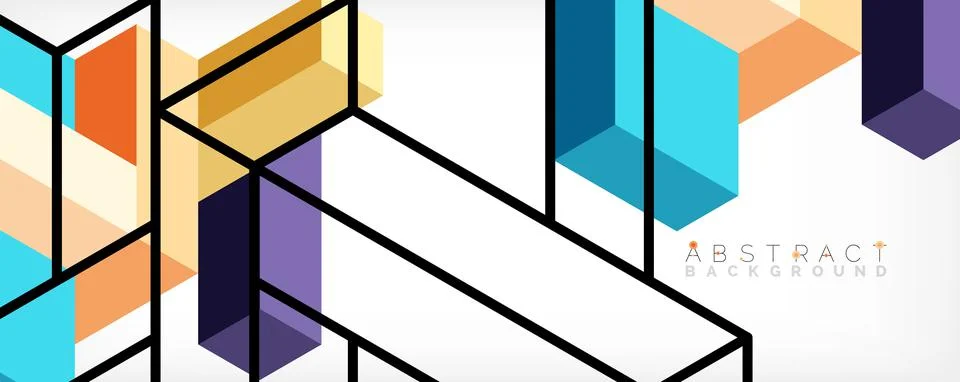 Abstract background. 3d cubes, cubic elements and blocks. Techno or business 库存插图