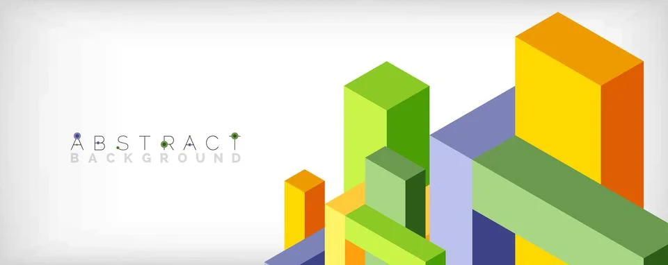 Abstract background. 3d cubes, cubic elements and blocks. Techno or business Stock Illustration