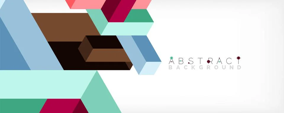 Abstract background. 3d cubes, cubic elements and blocks. Techno or business Stock Illustration