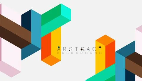 Abstract background. 3d cubes, cubic elements and blocks. Techno or business Illustrazione stock