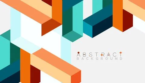 Abstract background. 3d cubes, cubic elements and blocks. Techno or business Illustrazione stock