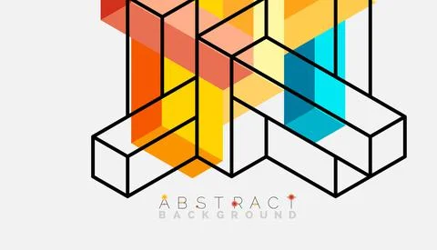 Abstract background. 3d cubes, cubic elements and blocks. Techno or business Stock Illustration