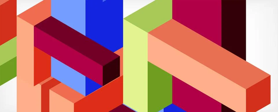 Abstract background. 3d cubes, cubic elements and blocks. Techno or business Illustrazione stock