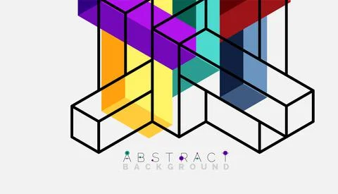 Abstract background. 3d cubes, cubic elements and blocks. Techno or business 스톡 일러스트