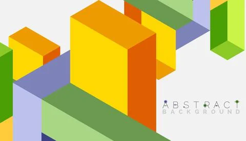 Abstract background. 3d cubes, cubic elements and blocks. Techno or business Illustrazione stock