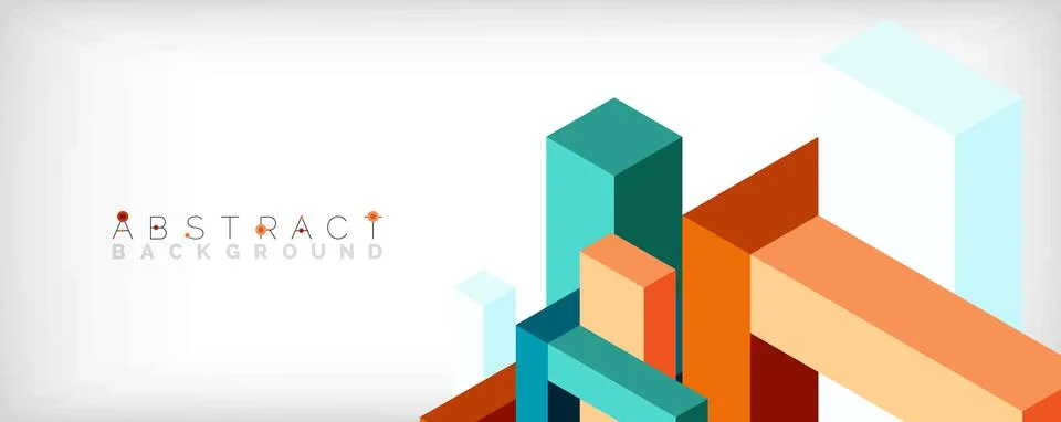 Abstract background. 3d cubes, cubic elements and blocks. Techno or business 스톡 일러스트