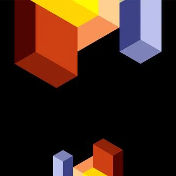 Abstract background. 3d cubes, cubic elements and blocks. Techno or business Illustrazione stock