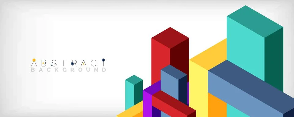 Abstract background. 3d cubes, cubic elements and blocks. Techno or business Illustrazione stock