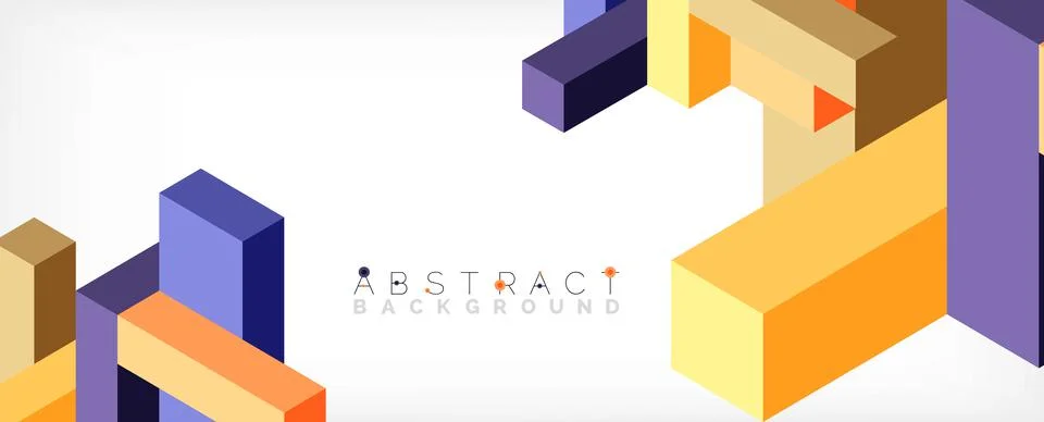 Abstract background. 3d cubes, cubic elements and blocks. Techno or business Illustrazione stock