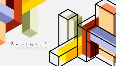 Abstract background. 3d cubes, cubic elements and blocks. Techno or business Illustrazione stock