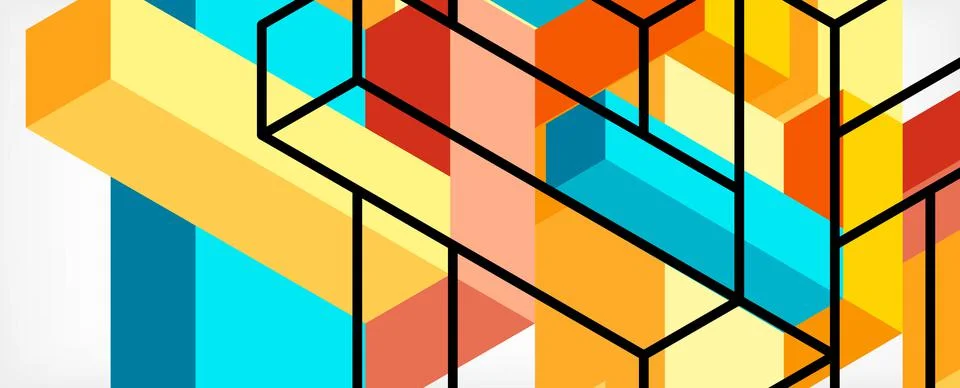 Abstract background. 3d cubes, cubic elements and blocks. Techno or business イラスト素材