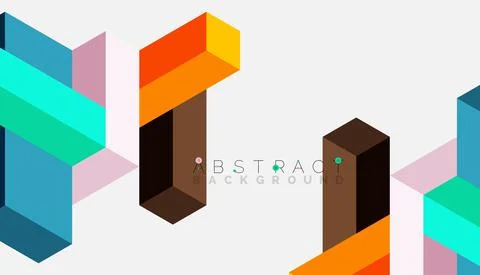 Abstract background. 3d cubes, cubic elements and blocks. Techno or business Stock Illustration