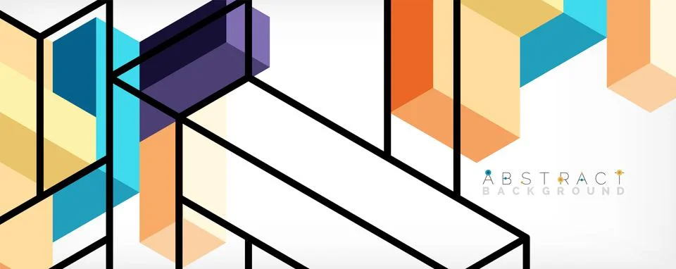 Abstract background. 3d cubes, cubic elements and blocks. Techno or business Illustrazione stock