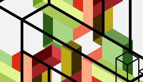 Abstract background. 3d cubes, cubic elements and blocks. Techno or business Stockillustratie