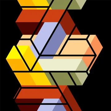 Abstract background. 3d cubes, cubic elements and blocks. Techno or business 库存插图