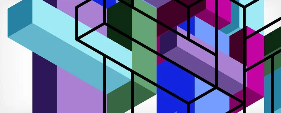 Abstract background. 3d cubes, cubic elements and blocks. Techno or business 스톡 일러스트