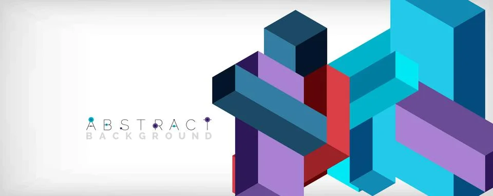 Abstract background. 3d cubes, cubic elements and blocks. Techno or business Illustrazione stock