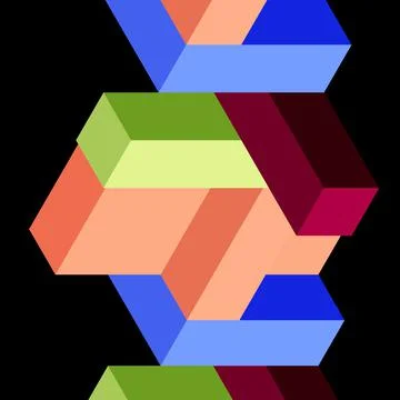 Abstract background. 3d cubes, cubic elements and blocks. Techno or business Illustrazione stock