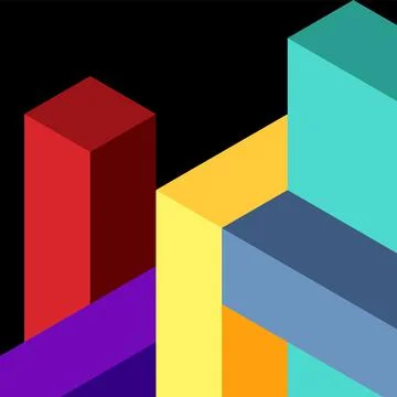 Abstract background. 3d cubes, cubic elements and blocks. Techno or business Illustrazione stock