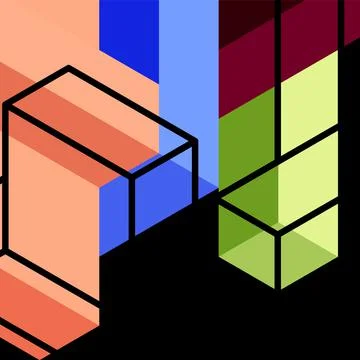 Abstract background. 3d cubes, cubic elements and blocks. Techno or business イラスト素材