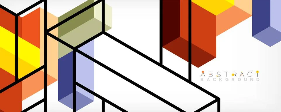 Abstract background. 3d cubes, cubic elements and blocks. Techno or business 스톡 일러스트