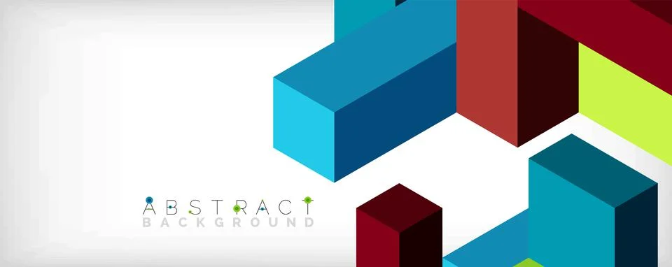 Abstract background. 3d cubes, cubic elements and blocks. Techno or business 스톡 일러스트