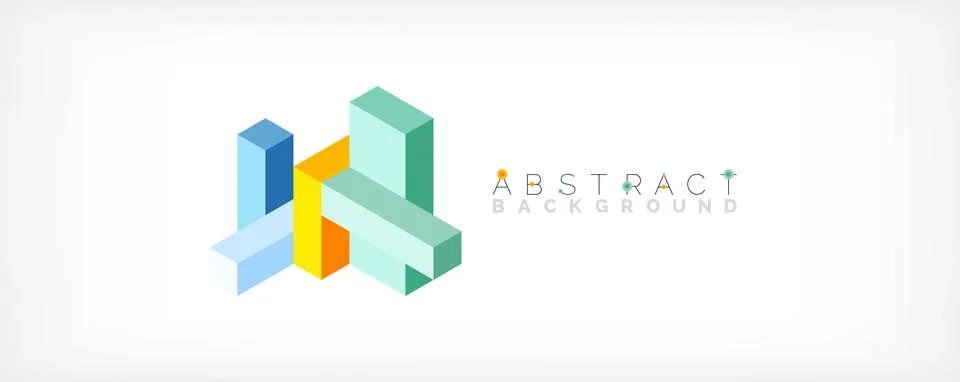 Abstract background. 3d cubes, cubic elements and blocks. Techno or business 库存插图