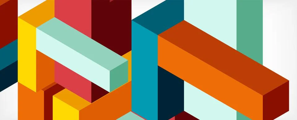 Abstract background. 3d cubes, cubic elements and blocks. Techno or business Illustrazione stock