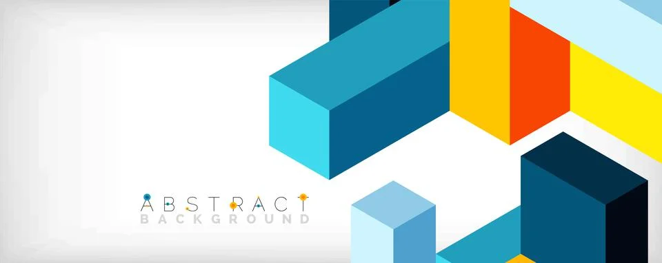 Abstract background. 3d cubes, cubic elements and blocks. Techno or business Illustrazione stock