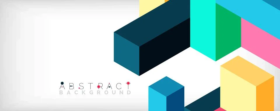 Abstract background. 3d cubes, cubic elements and blocks. Techno or business Stock Illustration