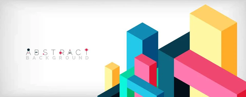 Abstract background. 3d cubes, cubic elements and blocks. Techno or business Stock Illustration