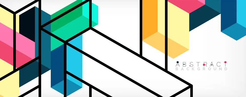 Abstract background. 3d cubes, cubic elements and blocks. Techno or business Stockillustratie