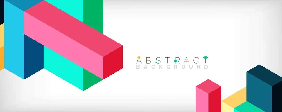 Abstract background. 3d cubes, cubic elements and blocks. Techno or business Illustrazione stock