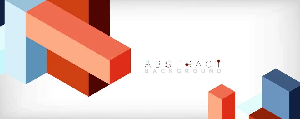 Abstract background. 3d cubes, cubic elements and blocks. Techno or business Stock Illustration