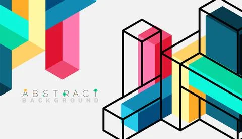 Abstract background. 3d cubes, cubic elements and blocks. Techno or business Illustrazione stock