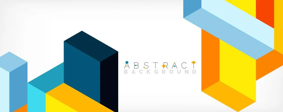 Abstract background. 3d cubes, cubic elements and blocks. Techno or business Stock Illustration