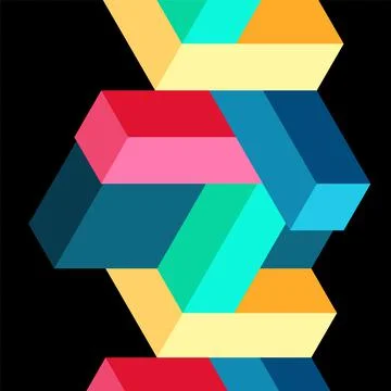 Abstract background. 3d cubes, cubic elements and blocks. Techno or business 스톡 일러스트