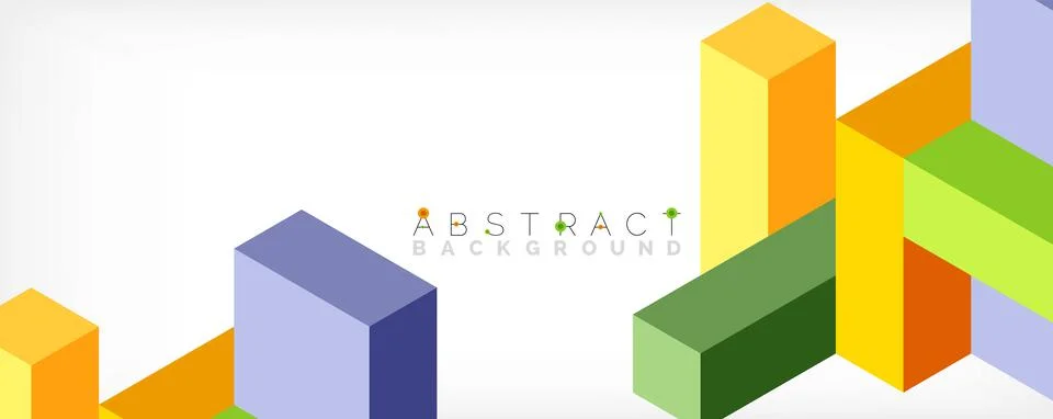 Abstract background. 3d cubes, cubic elements and blocks. Techno or business Illustrazione stock