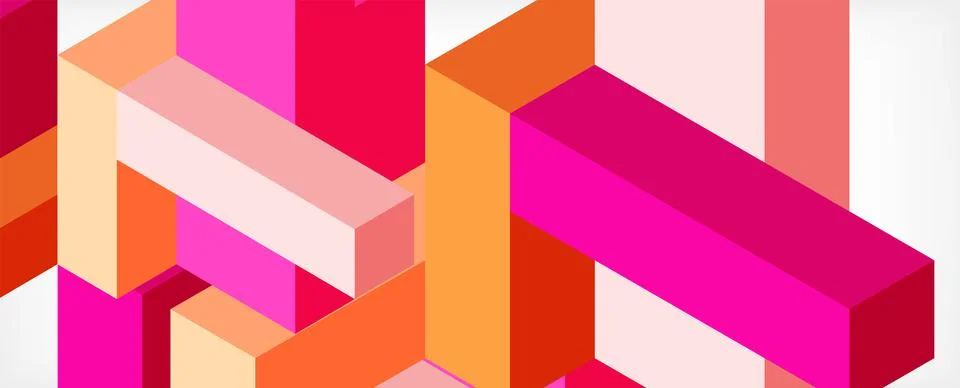 Abstract background. 3d cubes, cubic elements and blocks. Techno or business Illustrazione stock