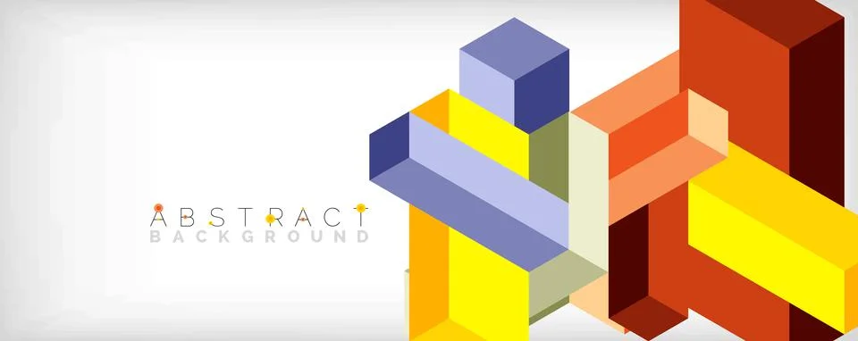 Abstract background. 3d cubes, cubic elements and blocks. Techno or business Stock Illustration