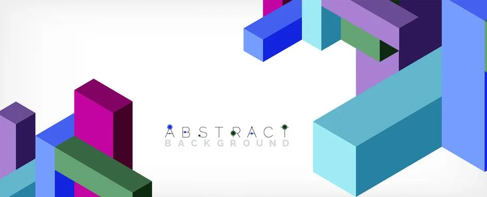 Abstract background. 3d cubes, cubic elements and blocks. Techno or business Illustrazione stock