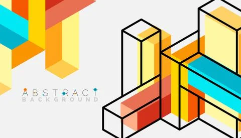 Abstract background. 3d cubes, cubic elements and blocks. Techno or business Illustrazione stock