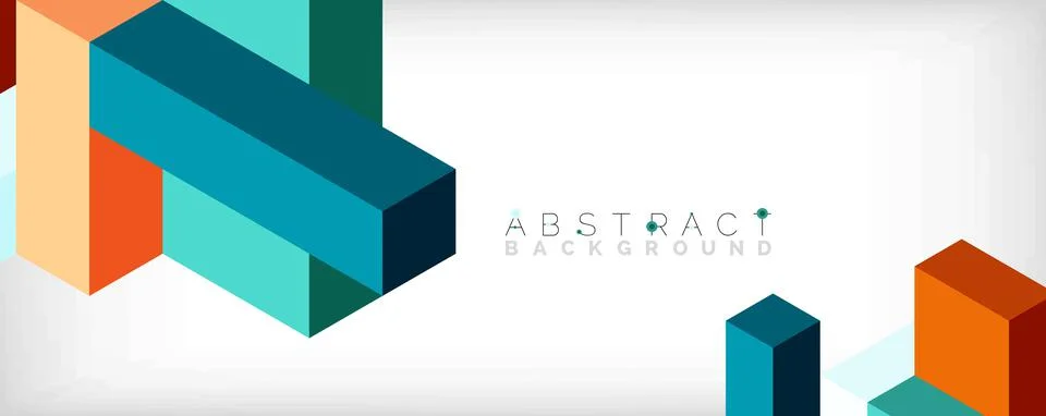 Abstract background. 3d cubes, cubic elements and blocks. Techno or business Stock Illustration
