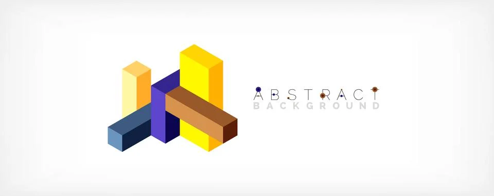 Abstract background. 3d cubes, cubic elements and blocks. Techno or business Stock Illustration