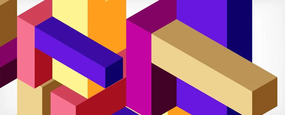 Abstract background. 3d cubes, cubic elements and blocks. Techno or business Illustrazione stock